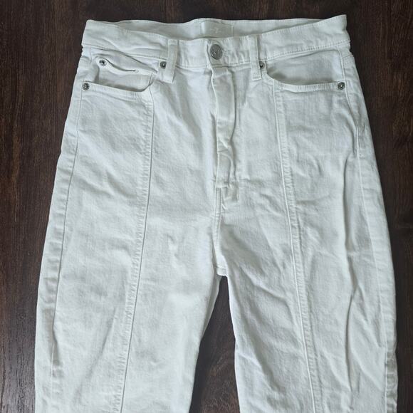 7 For All Mankind Ultra High Rise Dojo Jeans - White - Size 29 - Picture 4 of 10